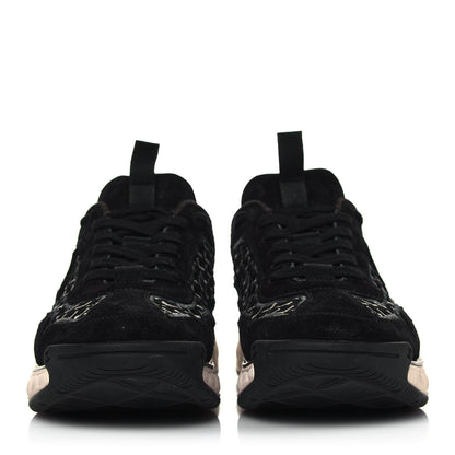 Chanel Suede Calfskin Embroidered CC Sneakers 40 Black 2 of 8