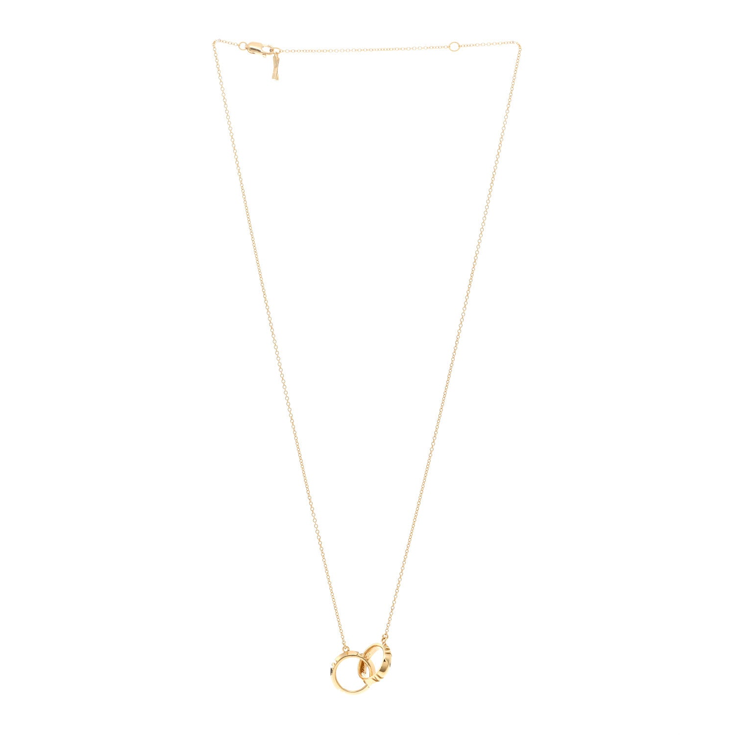 Tiffany 18K Yellow Gold Interlocking Atlas Open Pendant Necklace 3 of 5