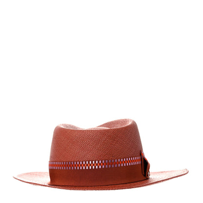 Hermes Straw Esperance Panama Hat 57 Terracotta 7 of 9