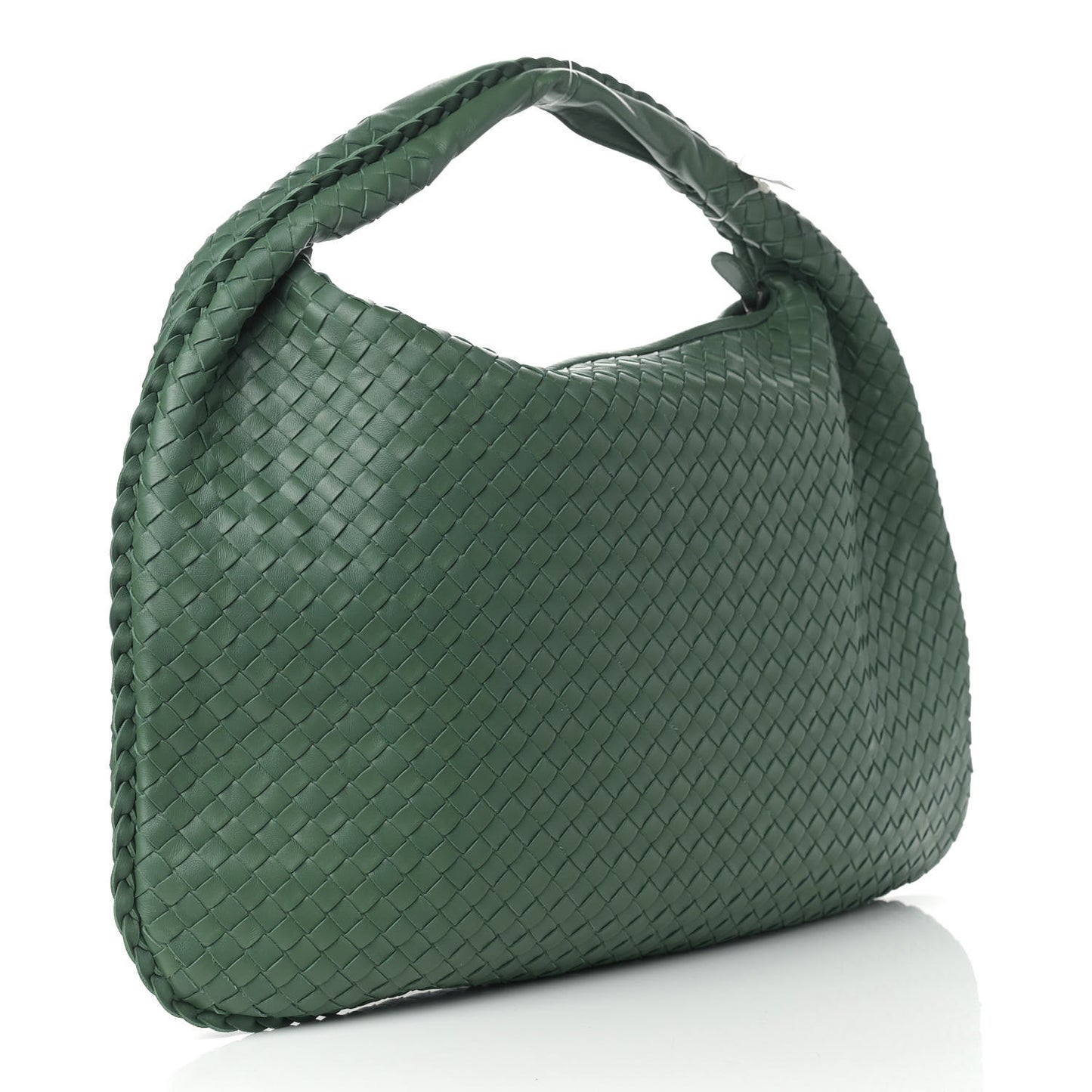 Nappa Intrecciato Large Veneta Hobo Green