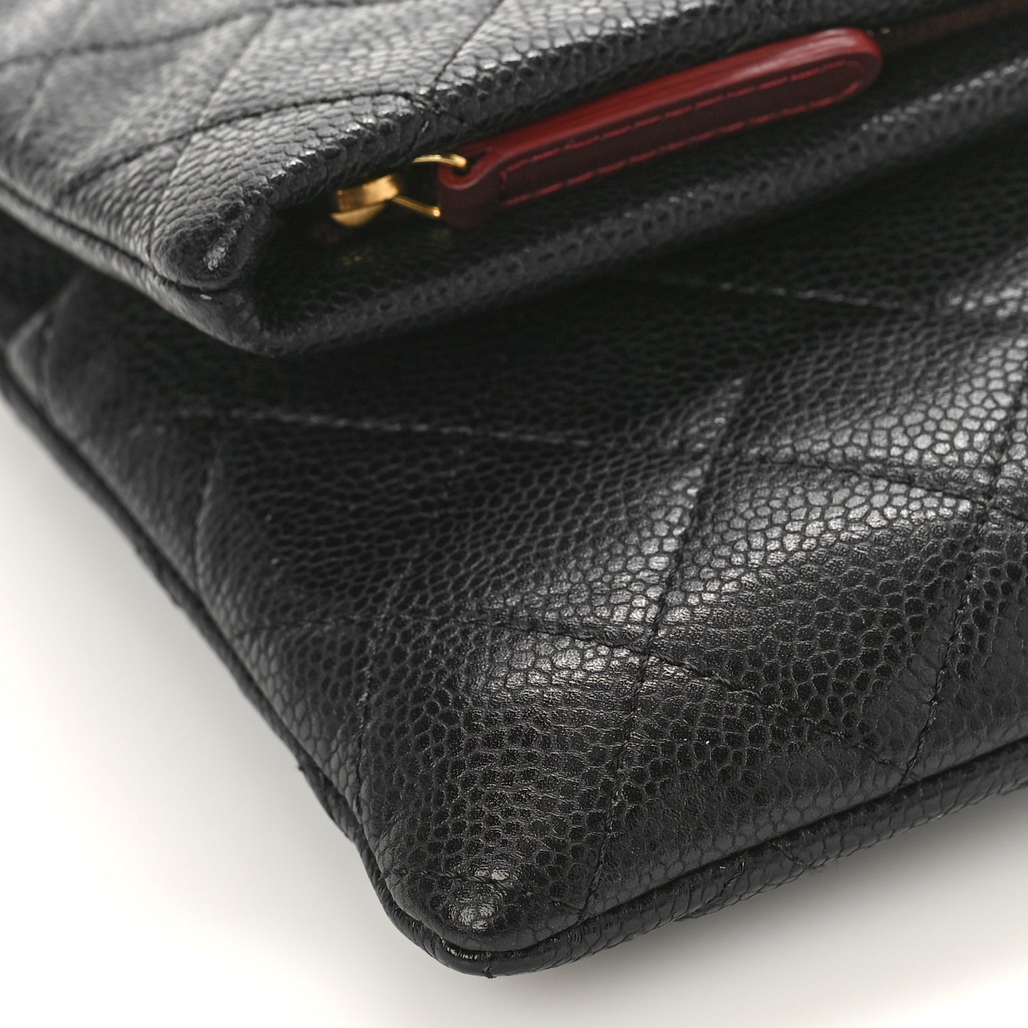 Caviar Quilted CC Beauty Clutch Black