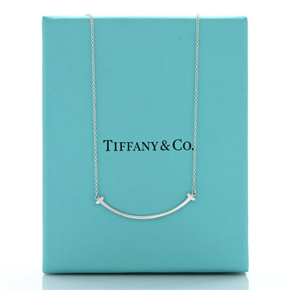Tiffany Sterling Silver Small T Smile Pendant Necklace 5 of 5