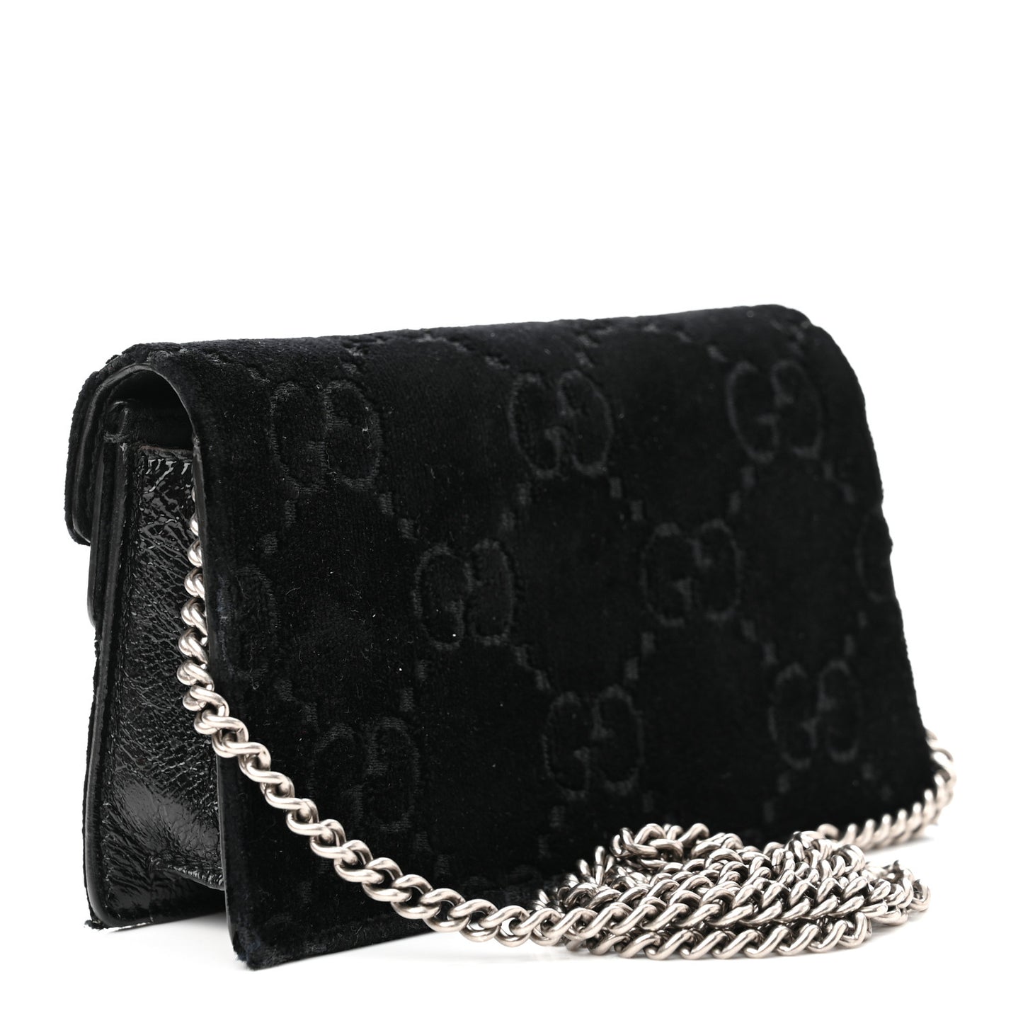 Velvet GG Monogram Super Mini Dionysus Shoulder Bag Black