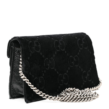 Gucci Velvet GG Monogram Super Mini Dionysus Shoulder Bag Black 3 of 15