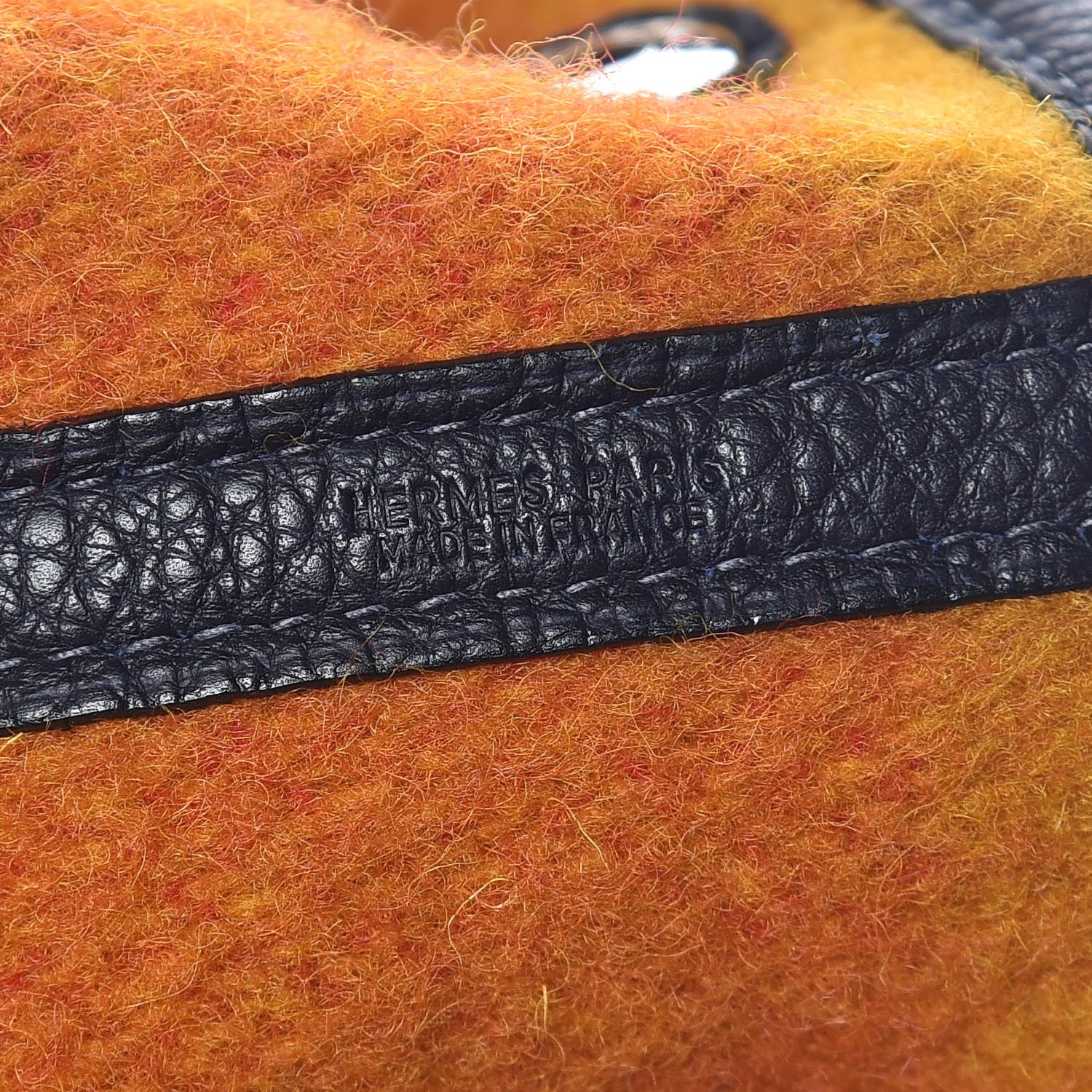 Hermes Wool Rocabar Garden Party Tote 36 MM Orange Black 413828