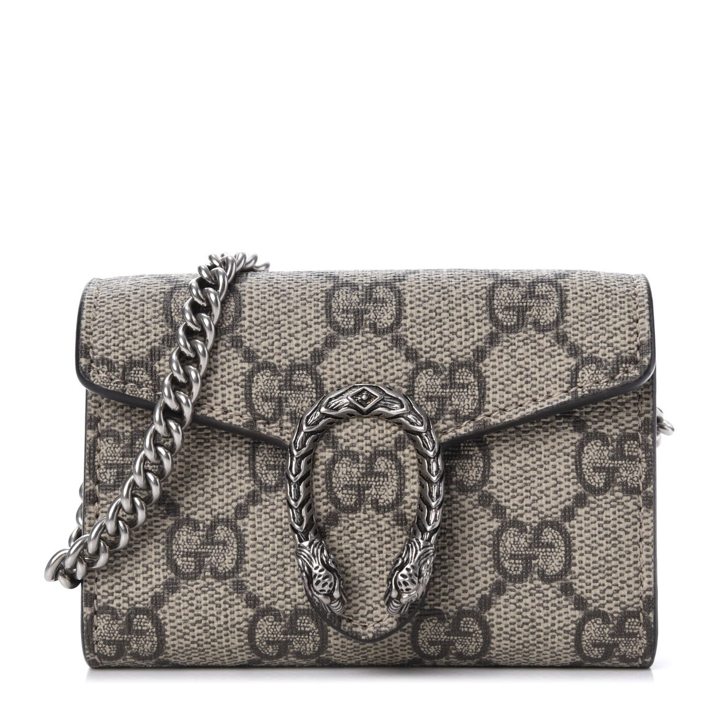 GG Supreme Monogram Dionysus Coin Purse Taupe