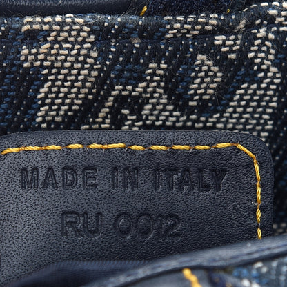 Christian Dior Monogram Double Saddle Bag Navy Blue 7 of 9