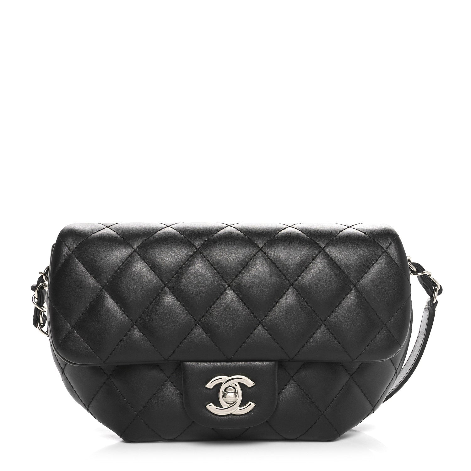 Chanel Calfskin Quilted CC Uniform Flap Belt Bag Black 1 of 11