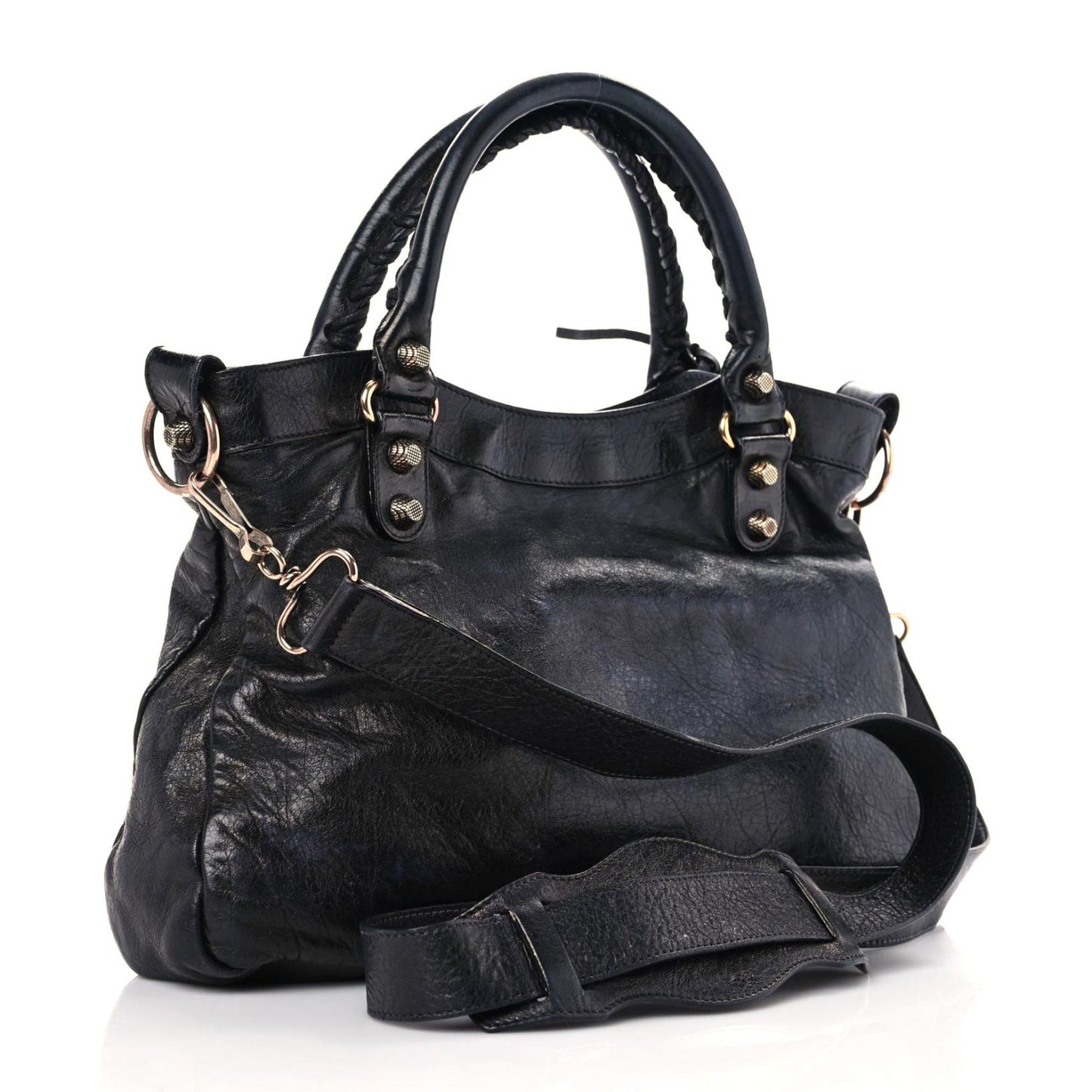 Agneau Giant 12 Rose Gold Hardware Town Black