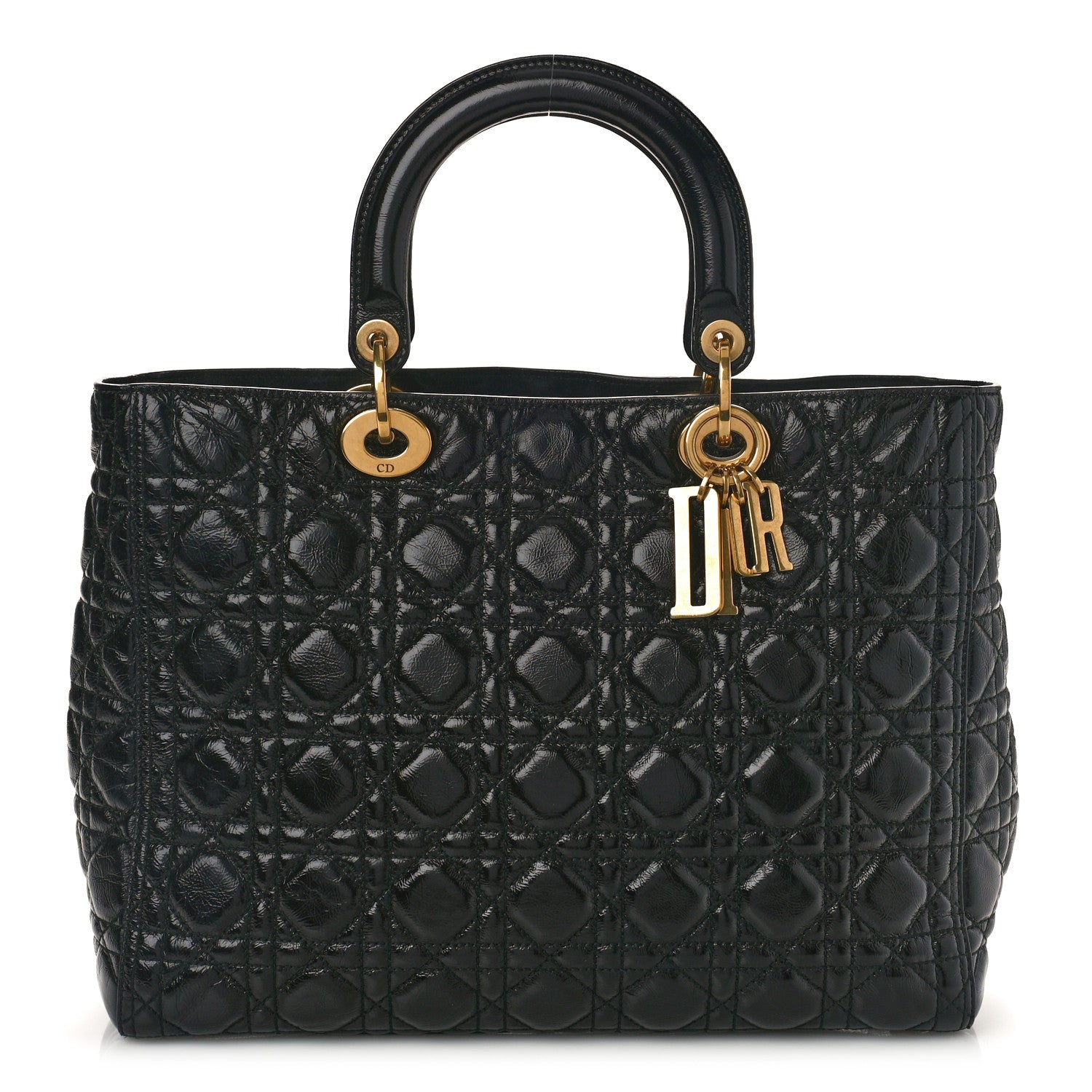 Christian Dior Grained Calfskin Cannage Large Supple Lady Dior Black 1 of 9