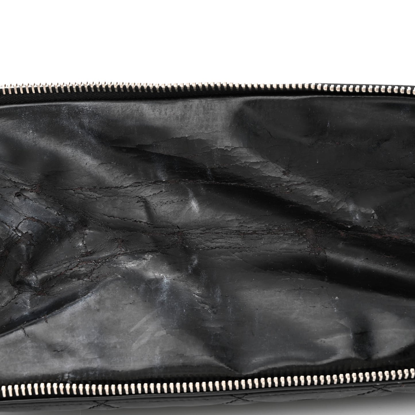 Patent Quilted Expandable CC Shoping Tote Black