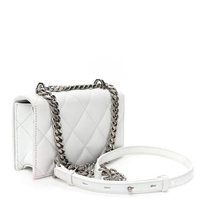 Alexander McQueen Lambskin Quilted Graffiti Skull Knuckle Crossbody White 3 of 15