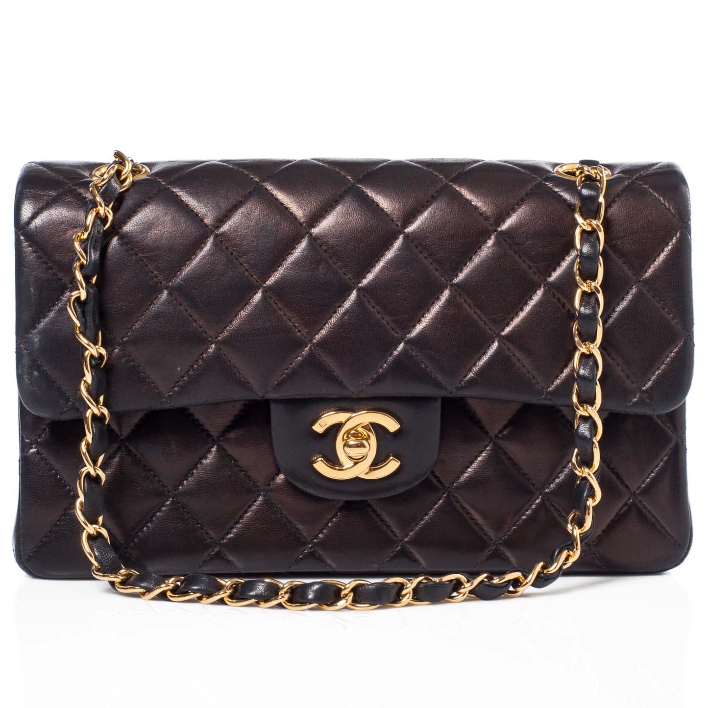 Lambskin Small Double Flap Black