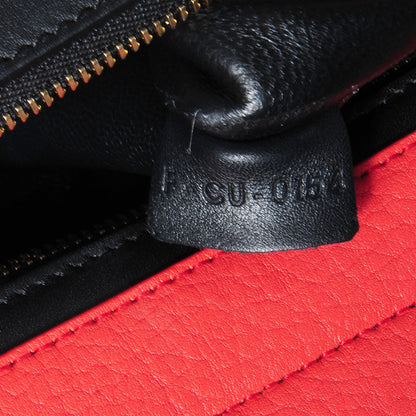 Celine Textured Calfskin Suede Medium Tri-Color Trapeze Vermillion 9 of 11