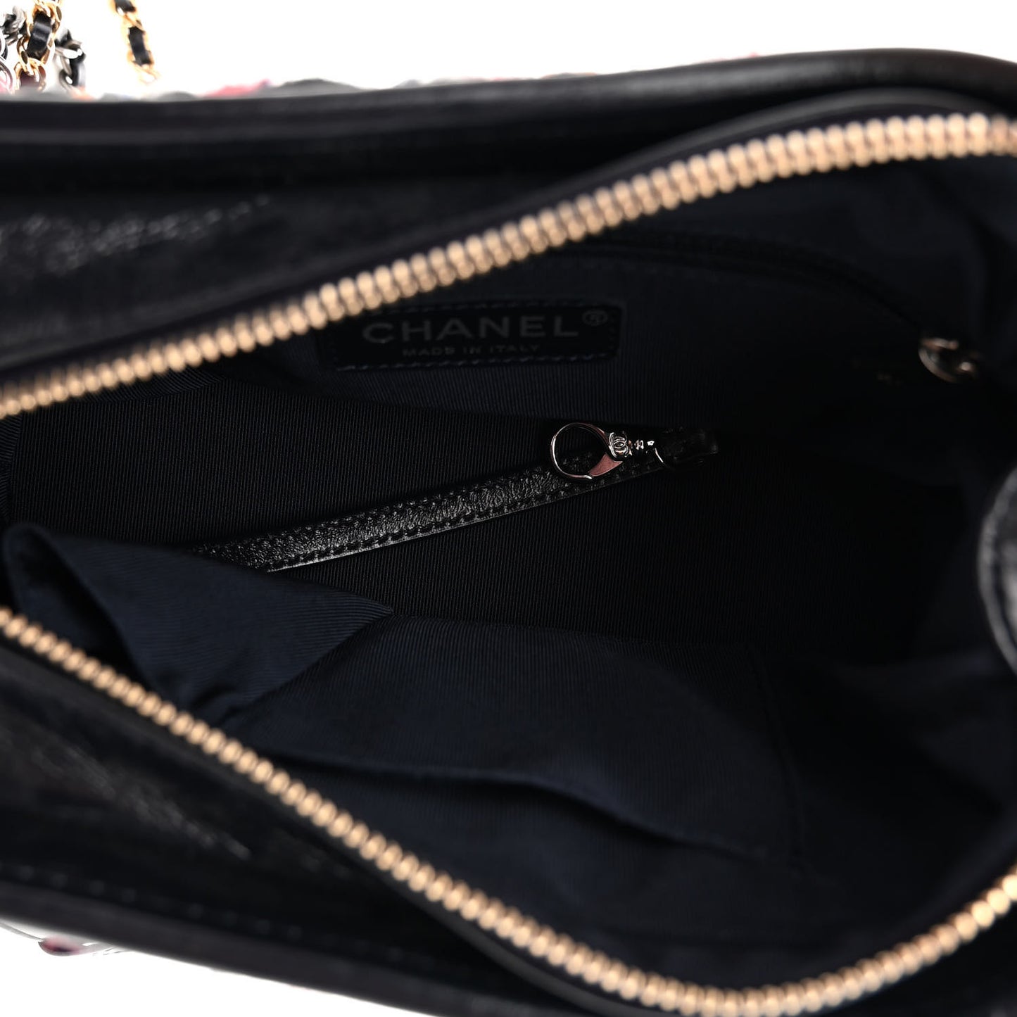 Tweed Calfskin Small Gabrielle Hobo Navy