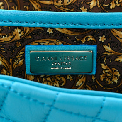 Versace Nappa Barocco Quilted Vanitas Medea Shoulder Bag Blue 6 of 10