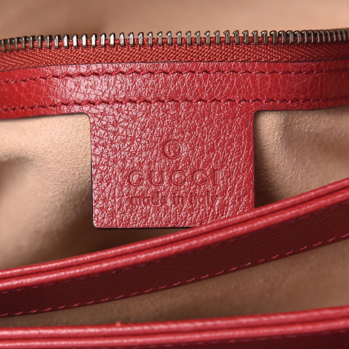 GG Supreme Monogram Medium Queen Margaret Shoulder Bag Red