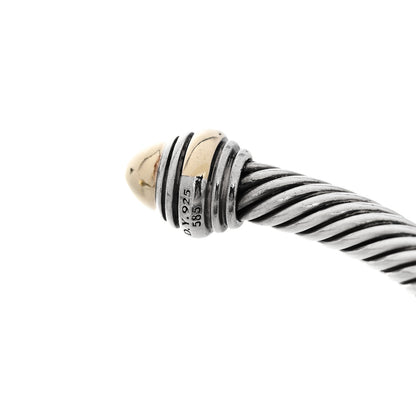 David Yurman Sterling Silver 14K Yellow Gold 5mm Cable Classics Dome Bracelet 3 of 3
