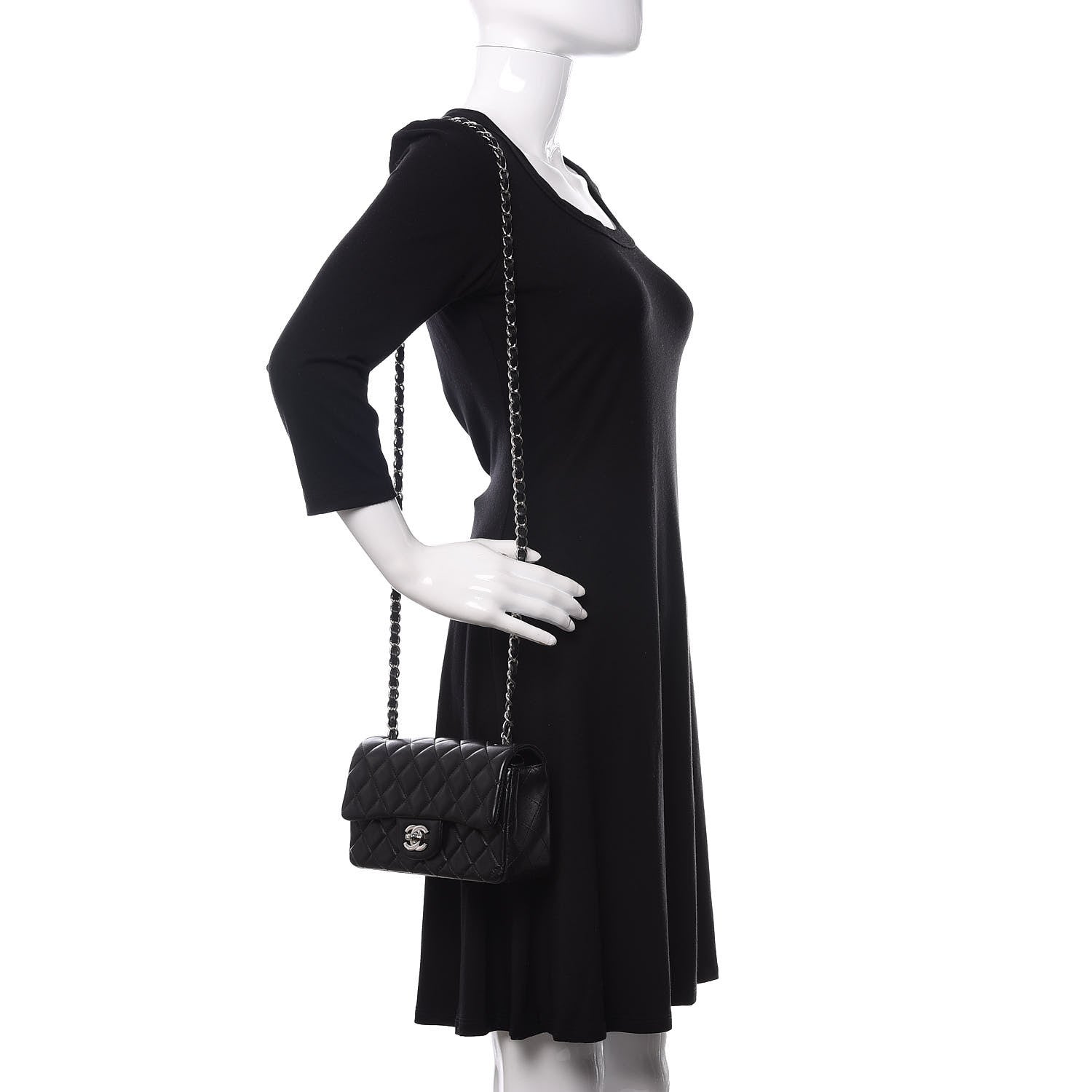 Chanel Lambskin Quilted Mini Rectangular Flap Black 2 of 11