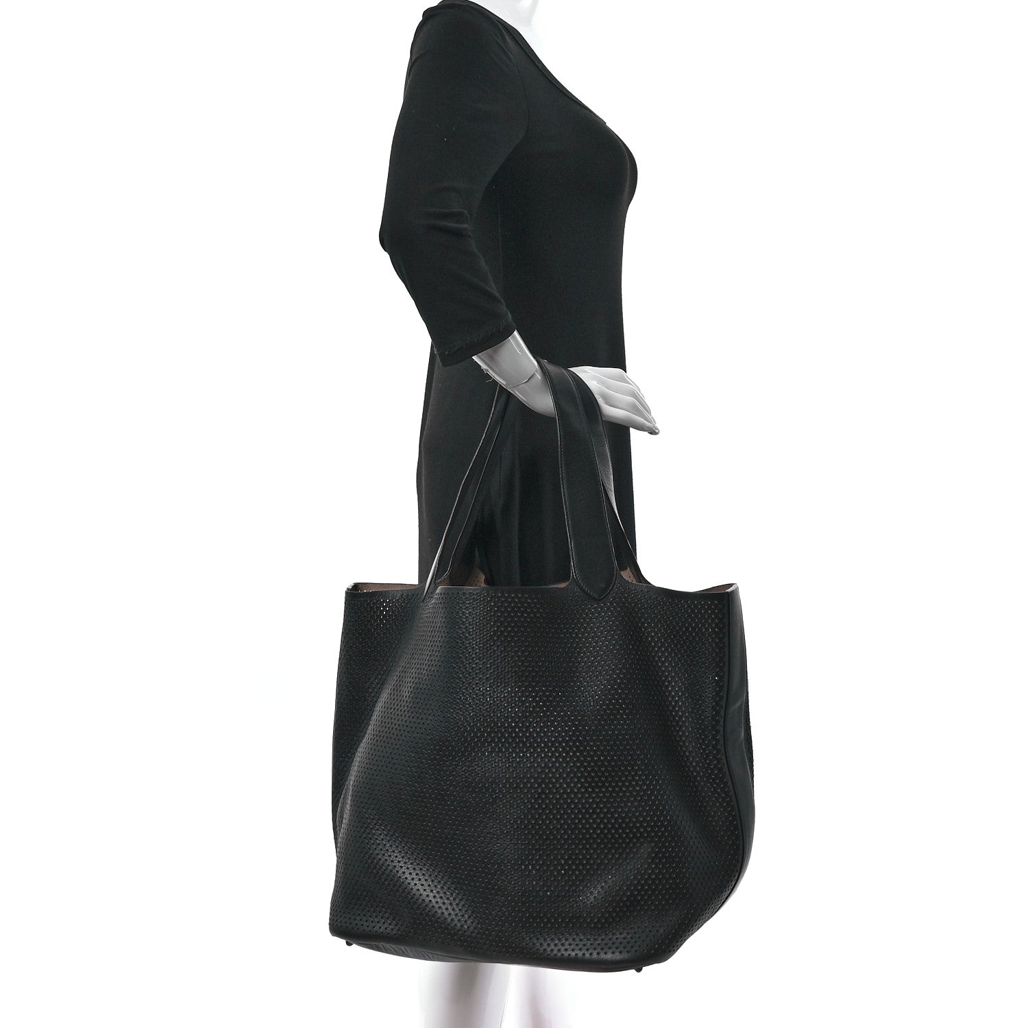 Alaia Calfskin Perforated Bag Black 2 of 16