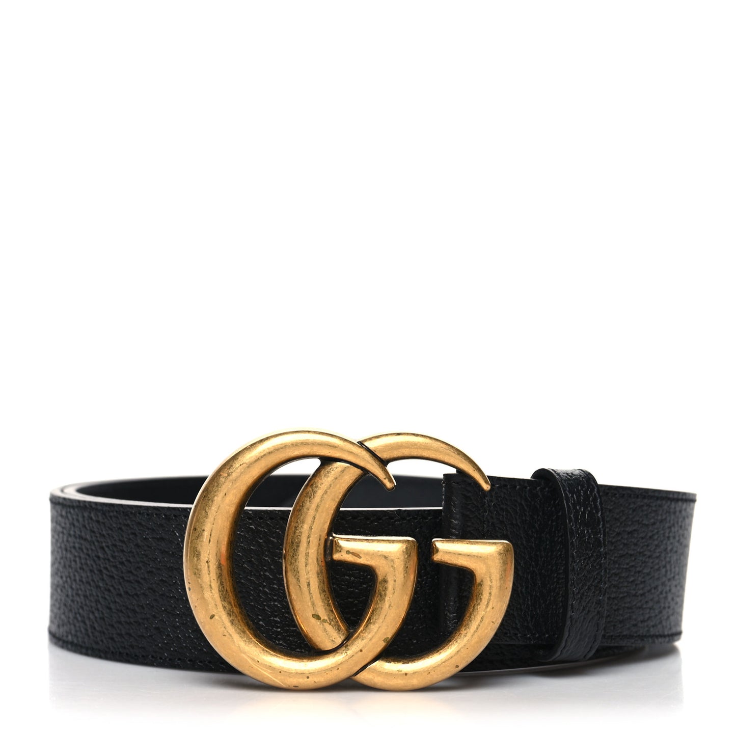 Textured Dollar Calfskin Double G 40mm Belt 110 44 Black
