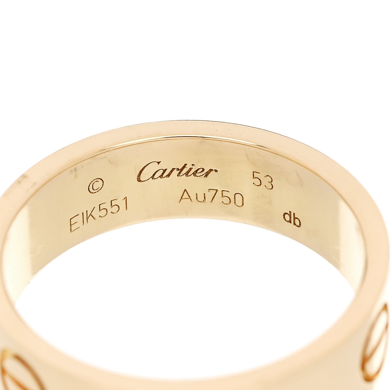 Cartier 18K Yellow Gold 5.5mm LOVE Ring 53 6.5 4 of 4