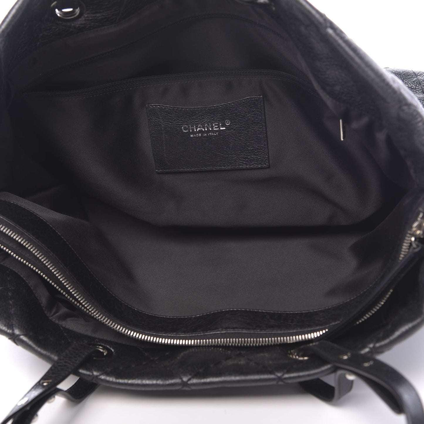 Glazed Calfskin Large On The Road Tote Black