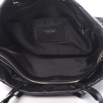Chanel Glazed Calfskin Large On The Road Tote Black 5 of 10