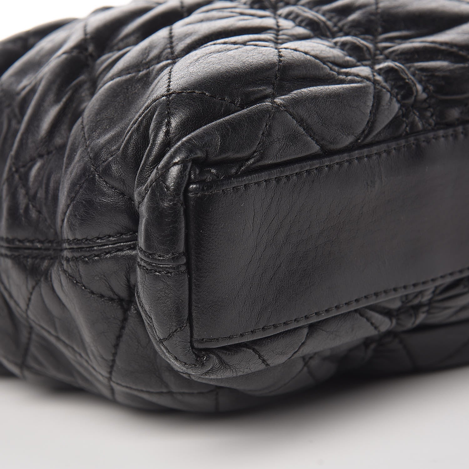 Chanel Lambskin Quilted Sharpei Shopping Tote Black 10 of 11