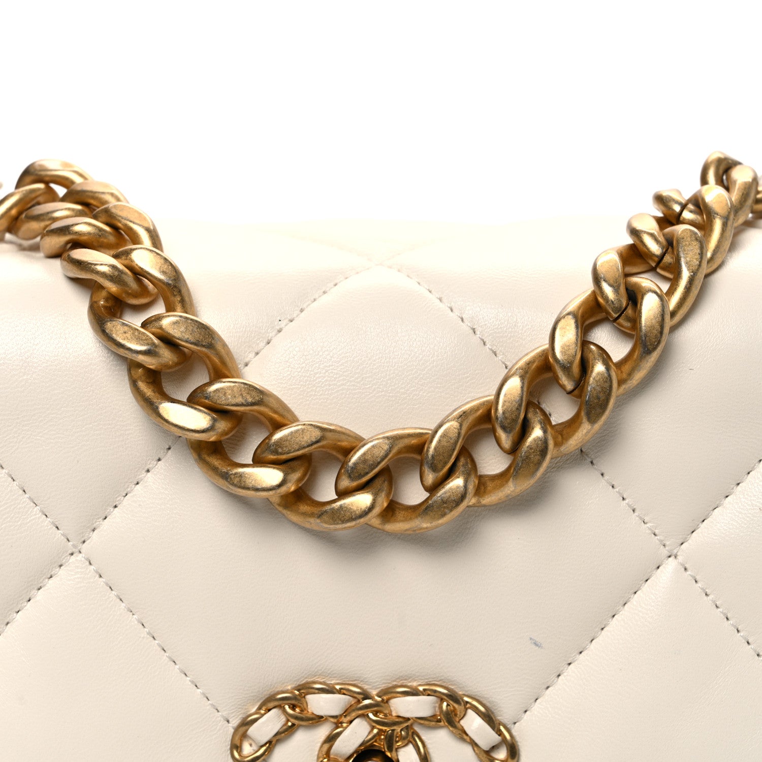 Chanel Lambskin Quilted Medium Chanel 19 Flap White 8 of 14