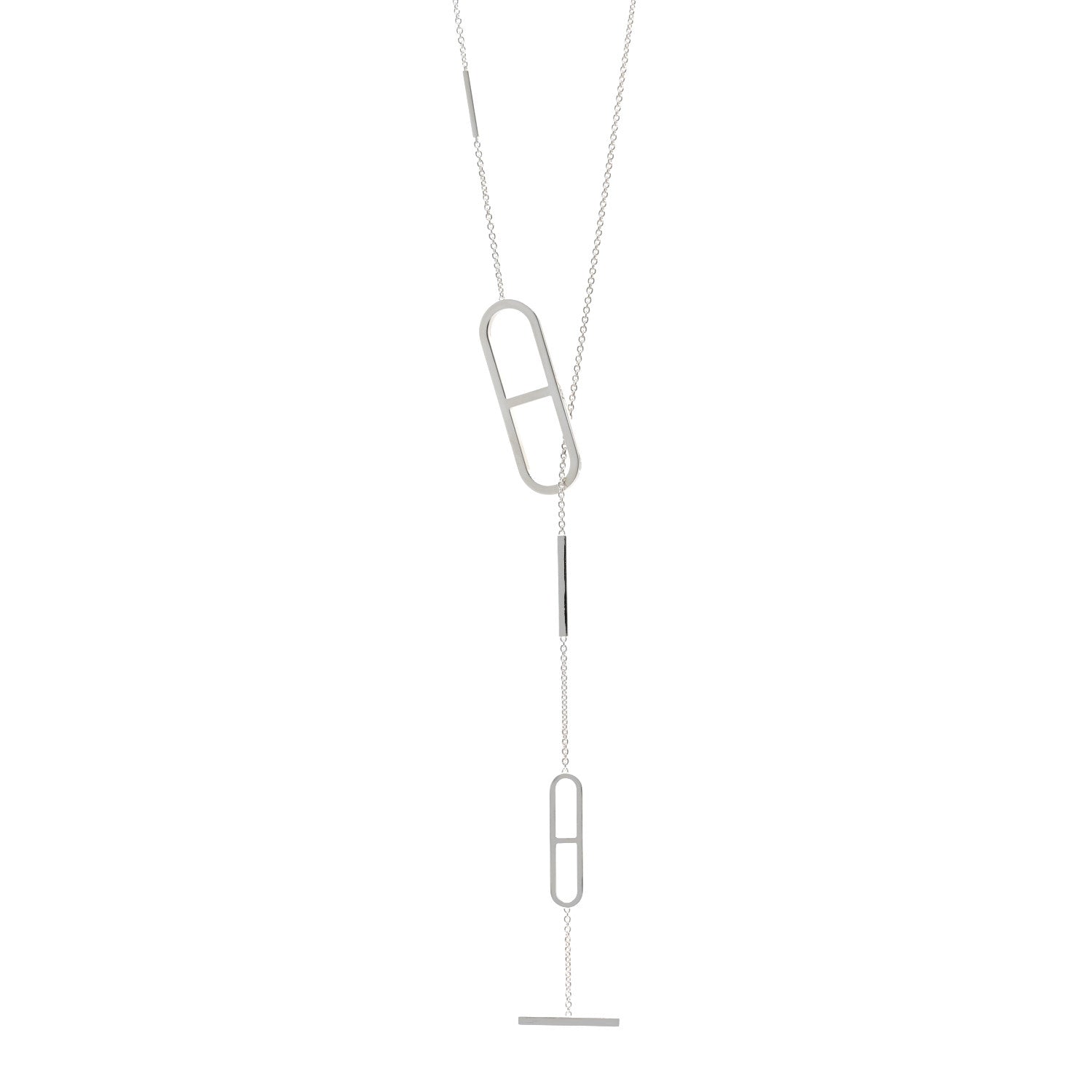 Hermes Sterling Silver Ever Chaine d'Ancre Long Lariat Necklace 1 of 5