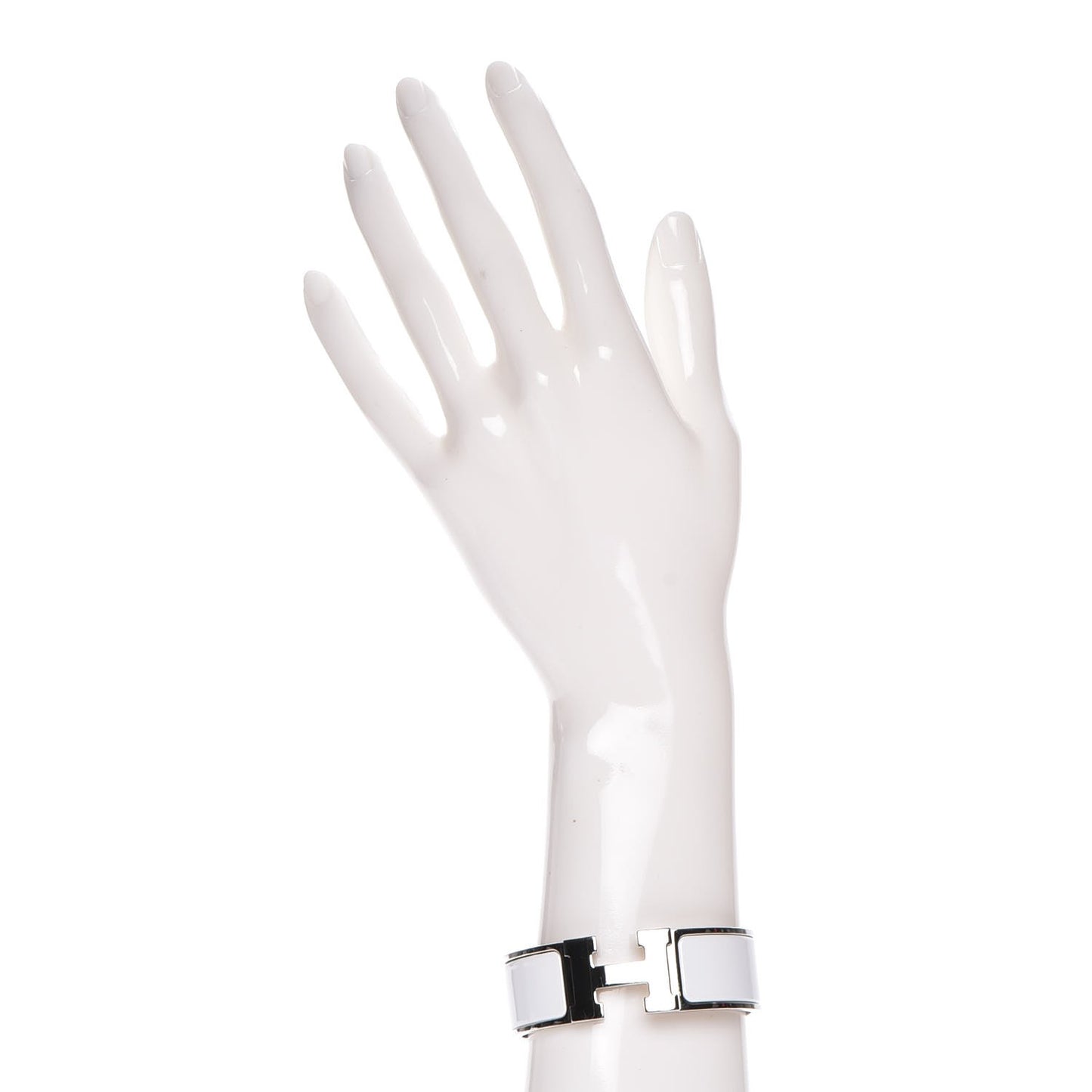 Enamel Wide Clic Clac H Bracelet PM White