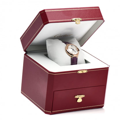 Cartier 18K Pink Gold Alligator Diamond 33mm Ballon Bleu De Cartier Automatic Watch Violet 5 of 5