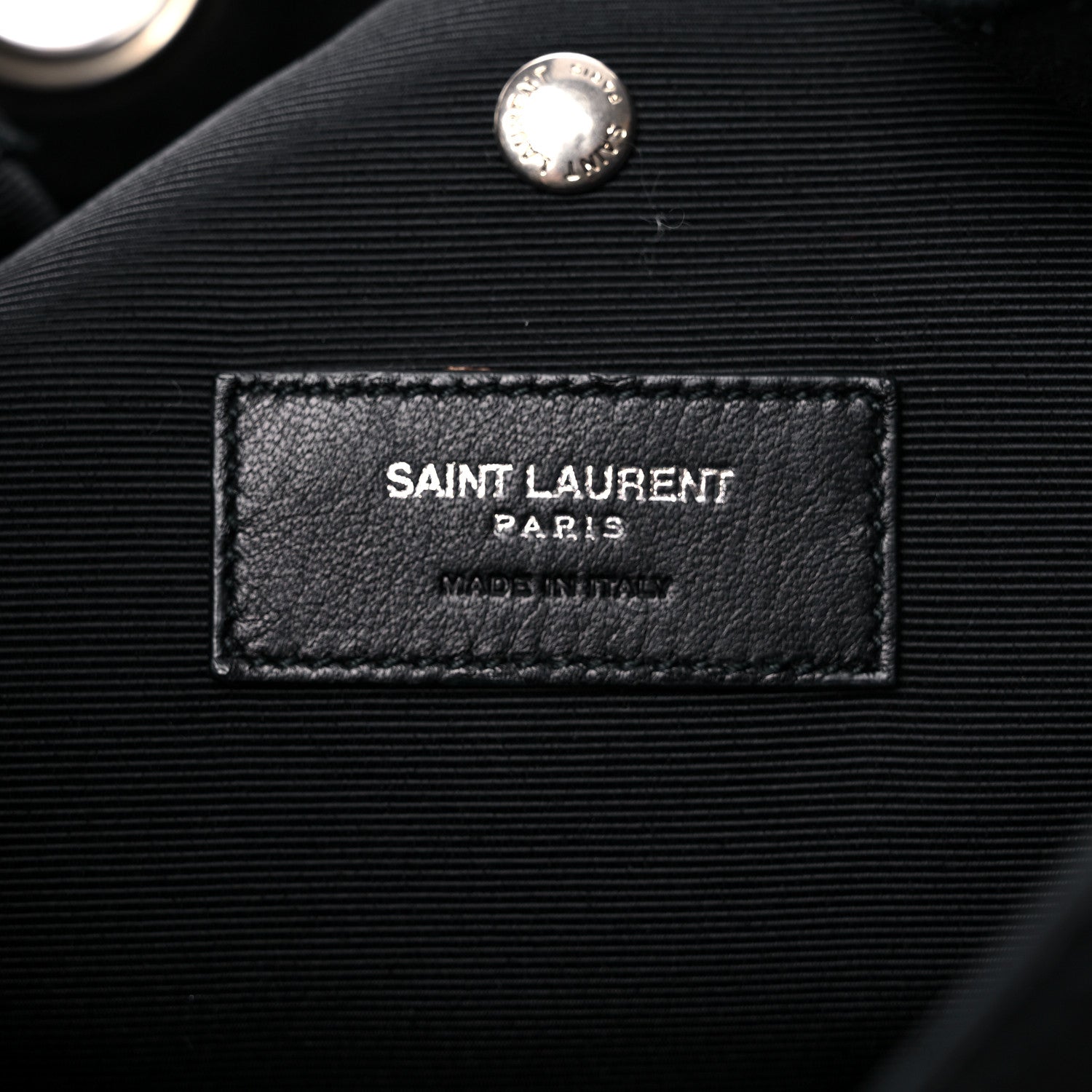 Saint Laurent Suede Calfskin Medium Emmanuelle Chain Fringe Bucket Bag Black 6 of 12