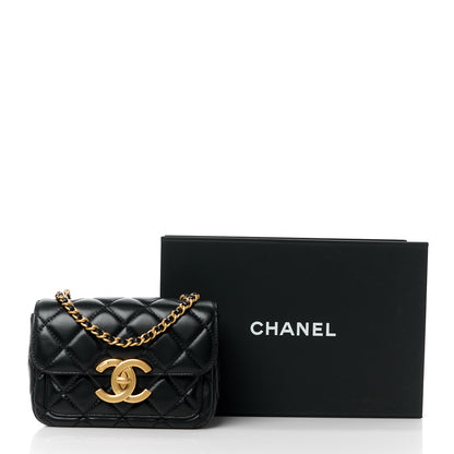 Chanel Shiny Lambskin Quilted Mini Maxi CC Flap Black 13 of 13