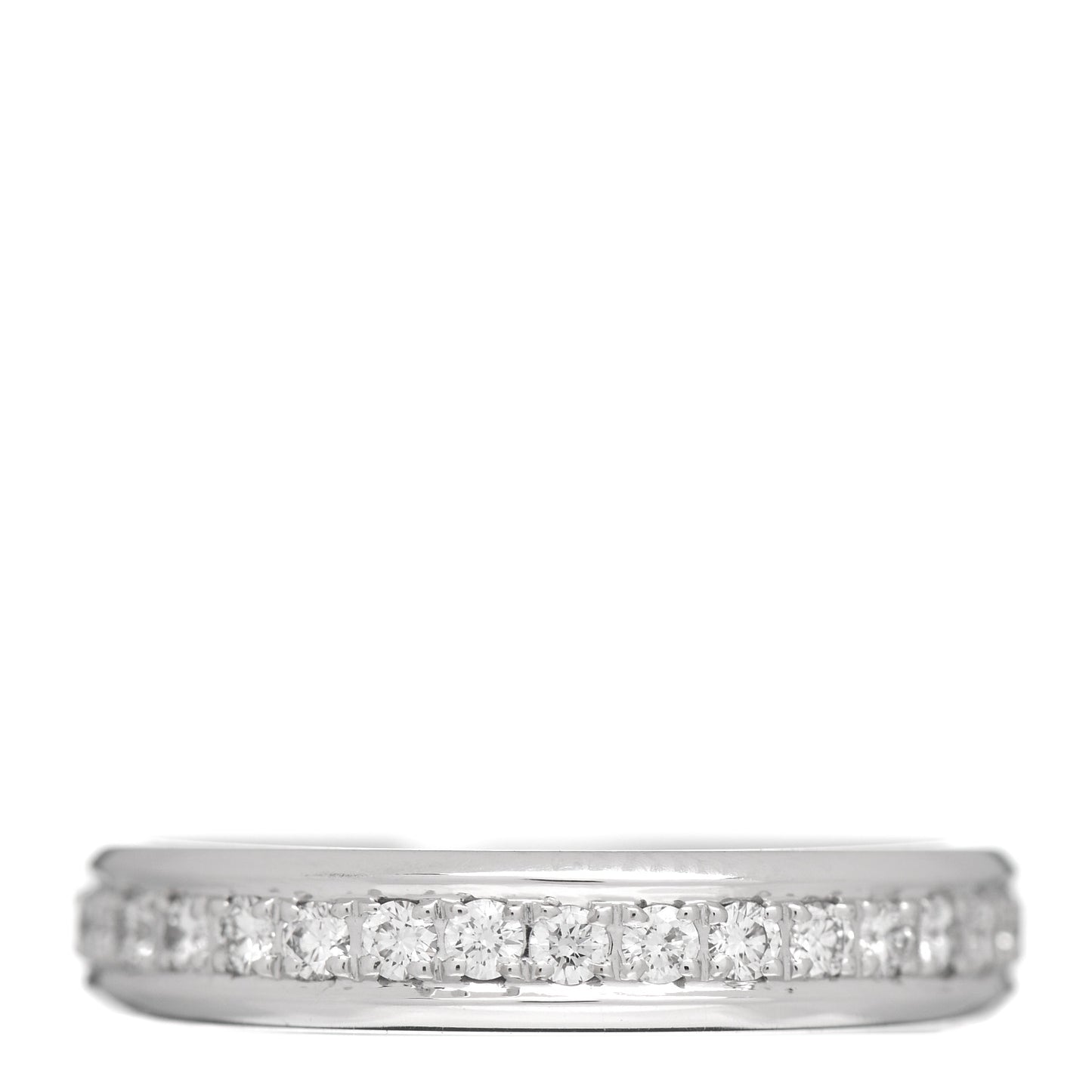 18K White Gold Diamond 3.5mm Wedding Band Ring 50 5.25