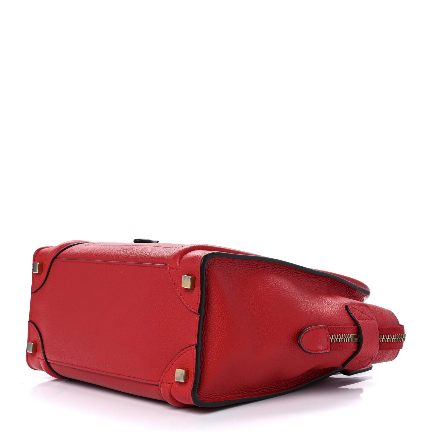 Drummed Calfskin Micro Luggage Red