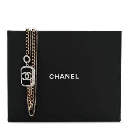 Chanel Crystal Chain CC Multi Strand Necklace Gold 8 of 8