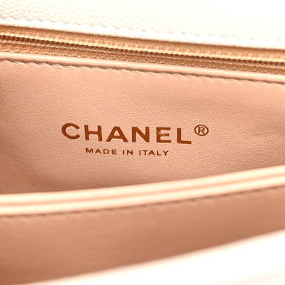 Chanel Caviar Quilted Mini Coco Handle Flap White 6 of 10
