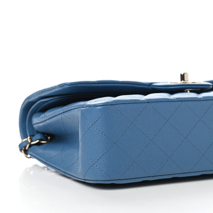 Chanel Caviar Quilted Medium Double Flap Blue 8 of 11