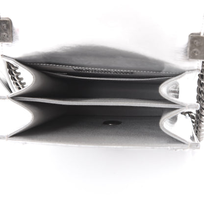 Chanel Metallic Goatskin Quilted North South Boy Flap Silver 4 of 10