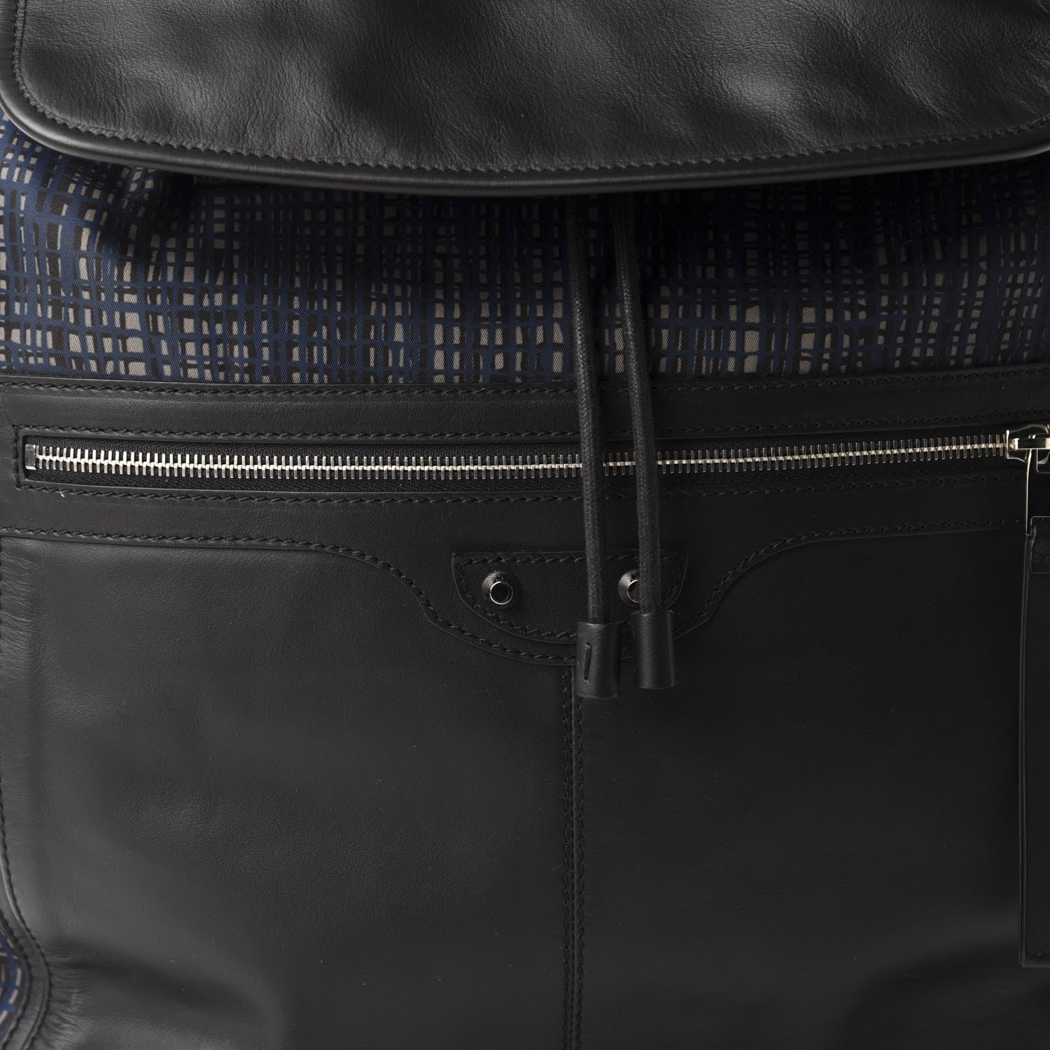 Balenciaga Nylon Calfskin Classic Silver Hardware Traveler Backpack Dark Night 9 of 9