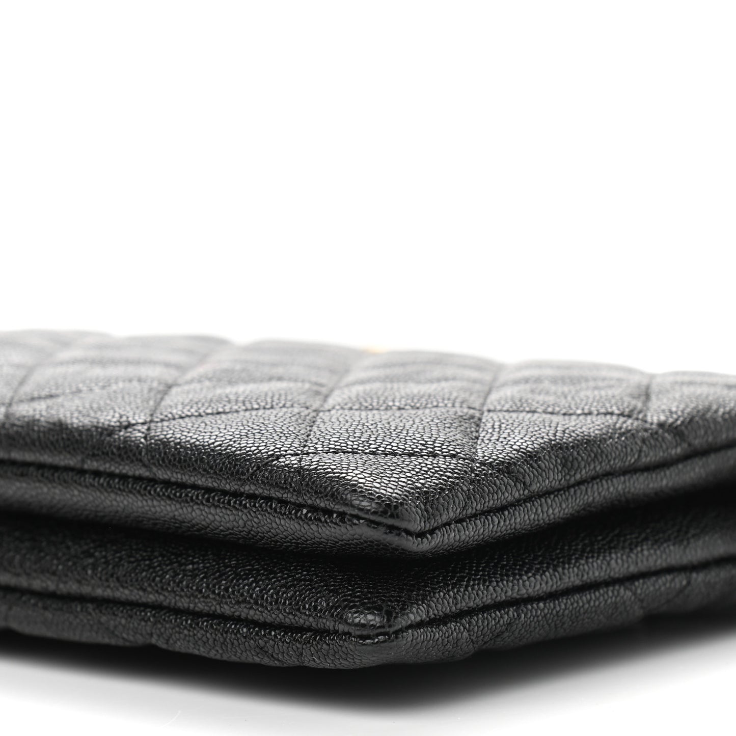 Caviar Quilted Small Zipped Boy Pouch Black