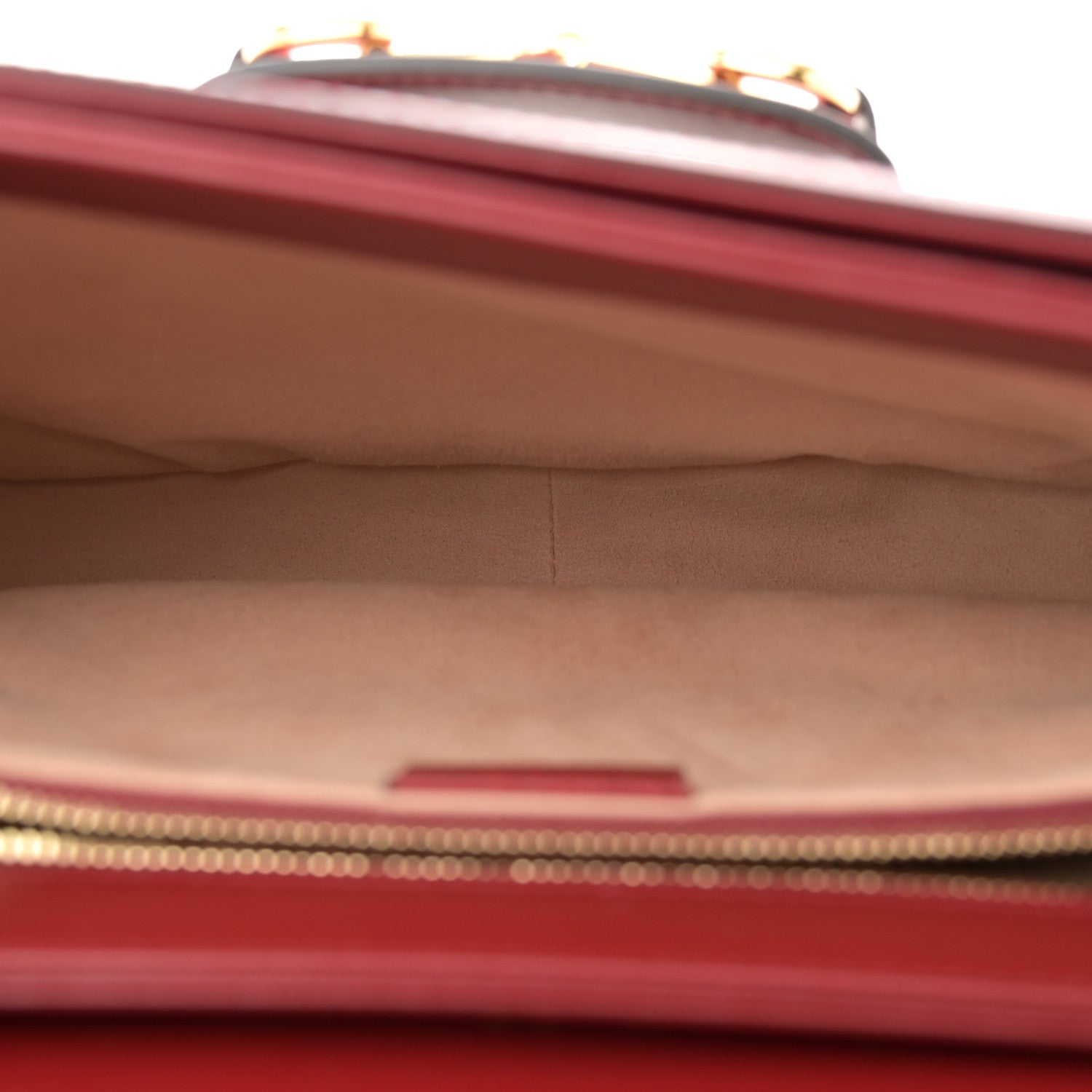 Gucci GG Supreme Monogram Azalea Calfskin Horsebit 1955 Shoulder Bag Beige Ebony New Cherry Red 5 of 10