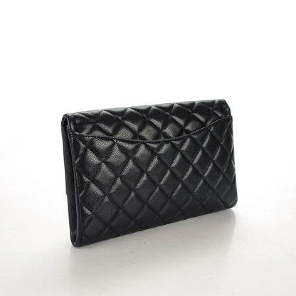 Chanel Caviar Quilted Clutch With Chain Flap Navy Blue 3 of 7