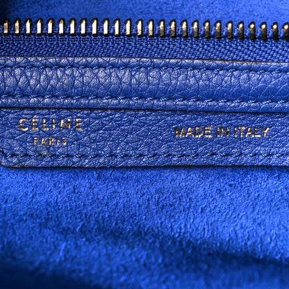 Celine Drummed Calfskin Micro Luggage Indigo 7 of 10