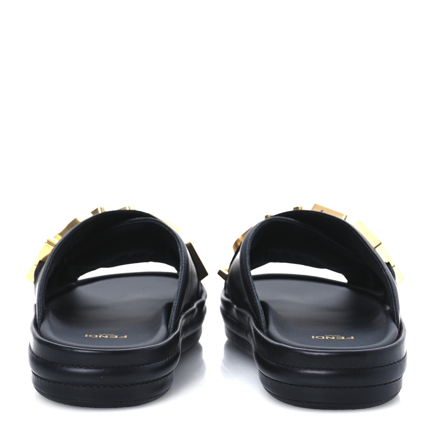Fendi Vitello Womens Fendigraphy Slide Sandals 36 Black 6 of 14
