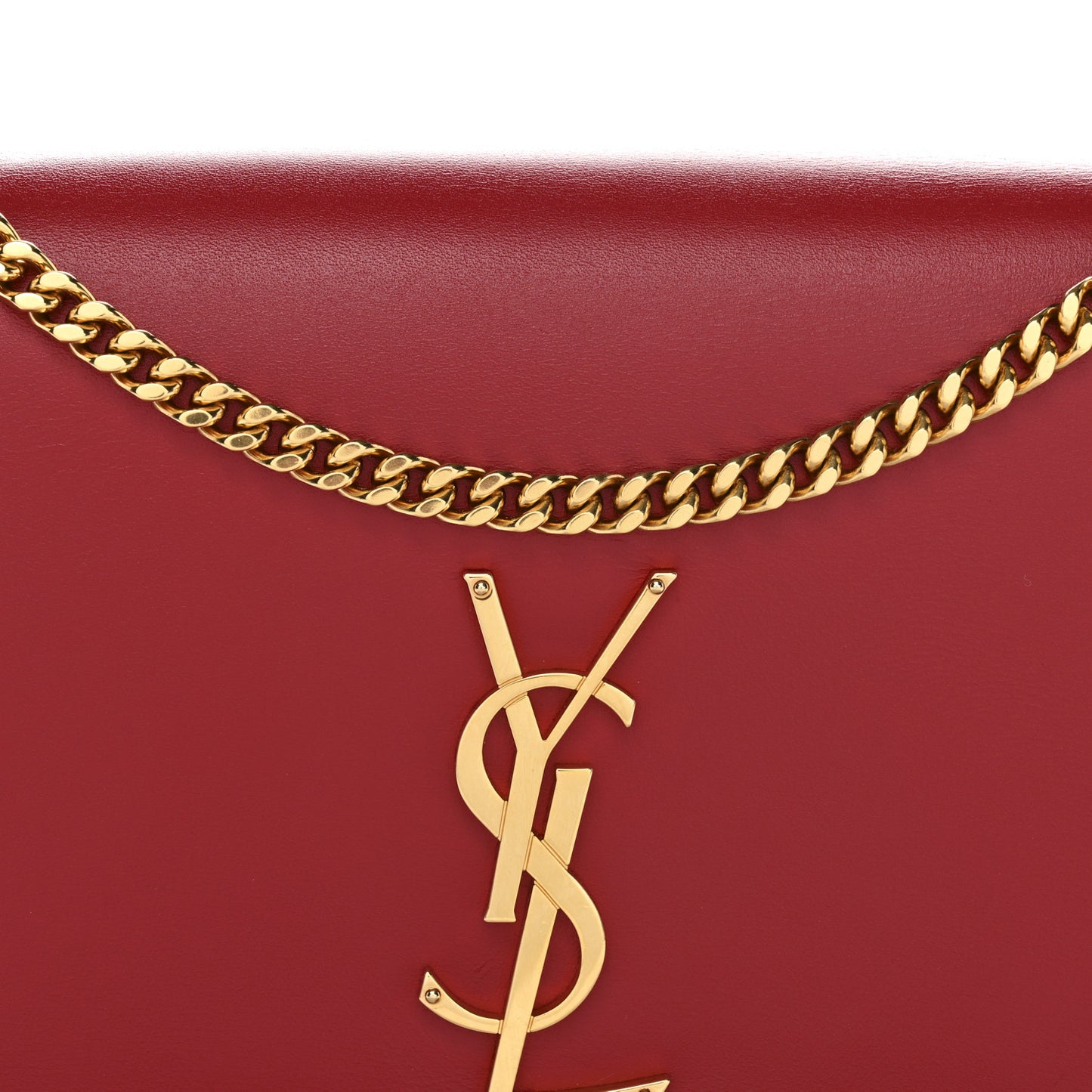 Smooth Calfskin Medium Classic Monogram Kate Tassel Satchel Lipstick Red