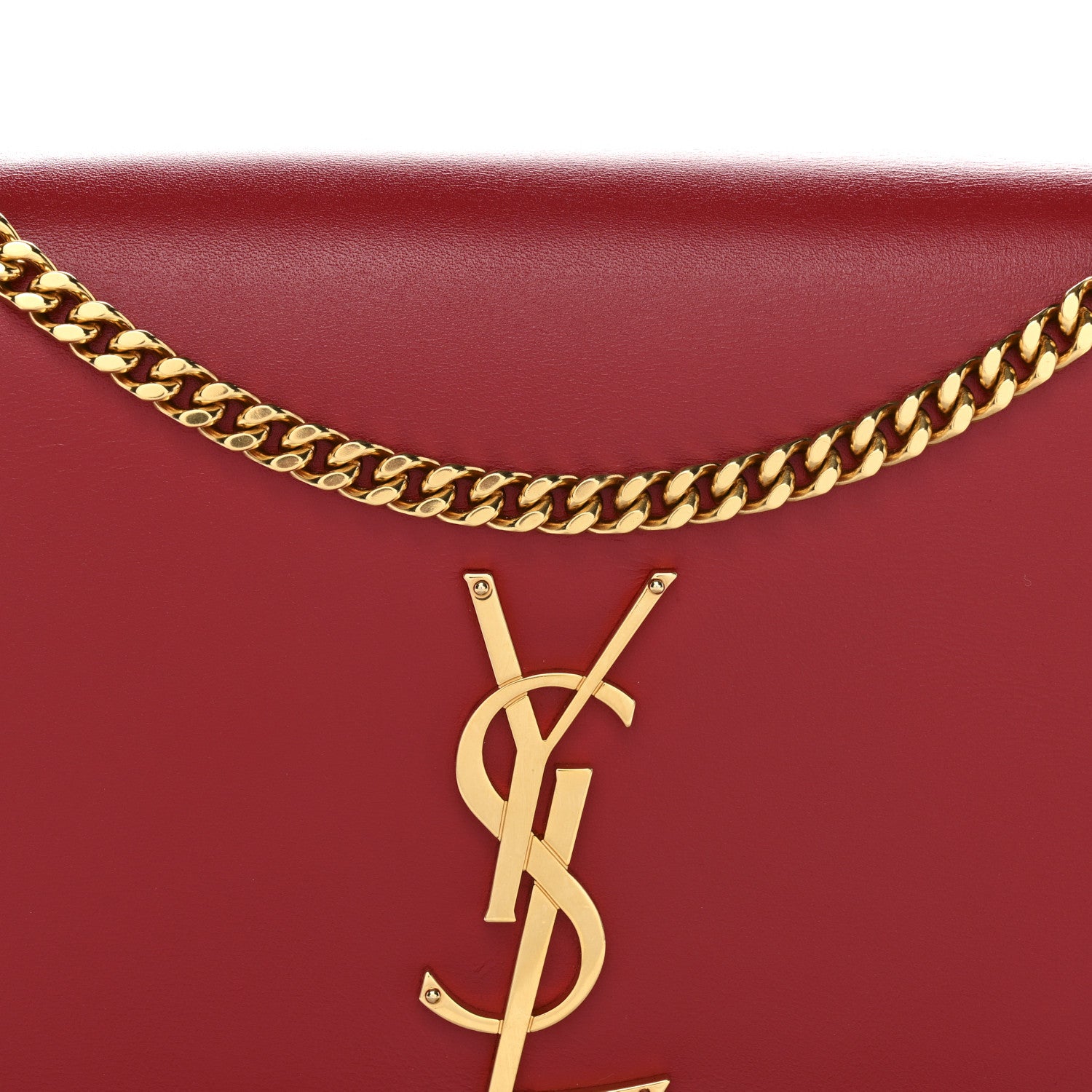 Saint Laurent Smooth Calfskin Medium Classic Monogram Kate Tassel Satchel Lipstick Red 8 of 10
