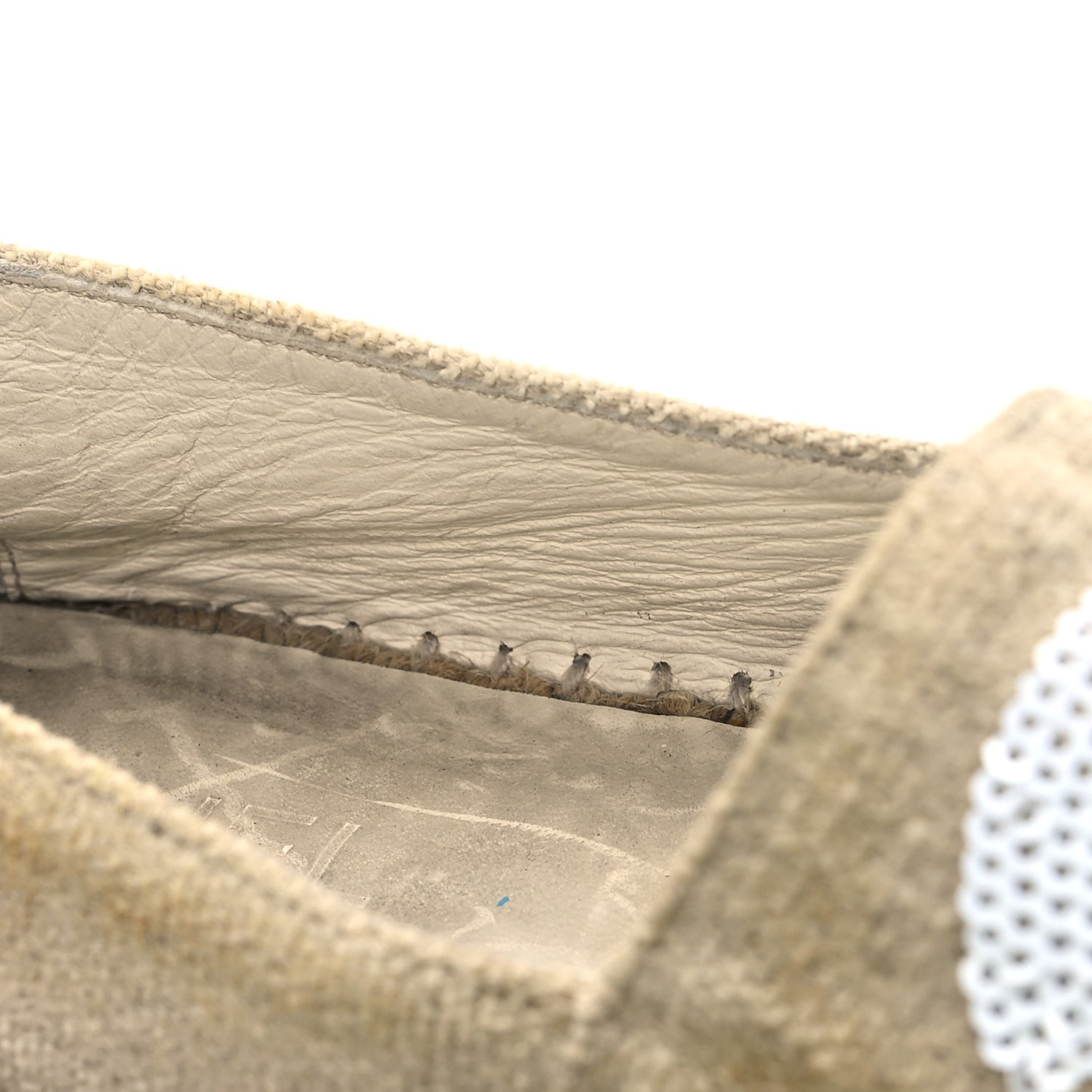 Linen Sequin CC Espadrilles 39 Beige Black